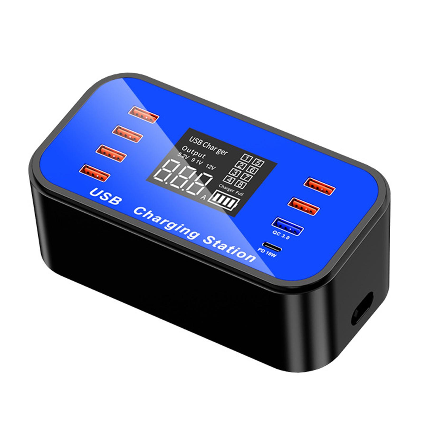 Multi Smart Fast USB Charger 8-Port Desktop Hub Charging Station Travel