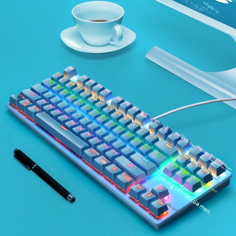 Phong Cách Mới Nhất Nguồn Thực Bàn Phím Cơ Punk 87 Phím Xanh Trục Trò Chơi Thể Thao Điện Tử Văn Phòng Máy Tính Xách Tay Bàn Phím Cơ