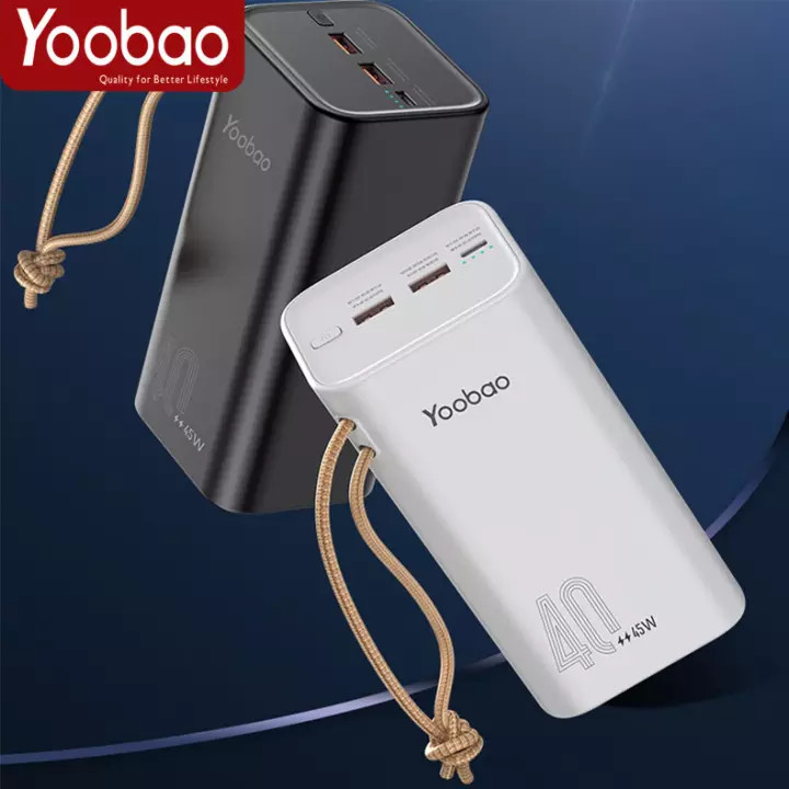(Hàng chính hãng) Pin sạc dự phòng Yoobao H40, dung lượng 40000mAh, công suất 45W sạc nhanh cho điện thoại , macbook, laptop. Thích hợp cho chuyến du lịch xa, công tác,...