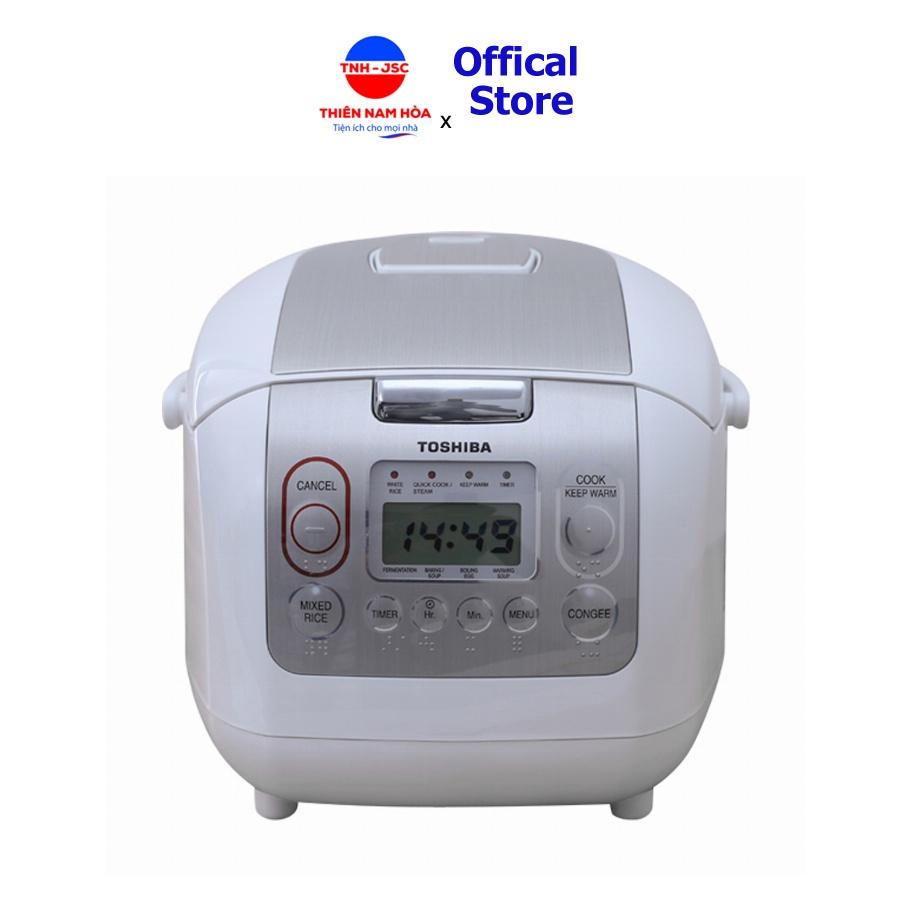 Nồi cơm điện Toshiba 1 lít 10NMFVN - Nấu Cơm, Cháo, Súp, Làm bánh Cho gia đình 3-4 người, bảng điều khiển điện tử - Hàng chính hãng