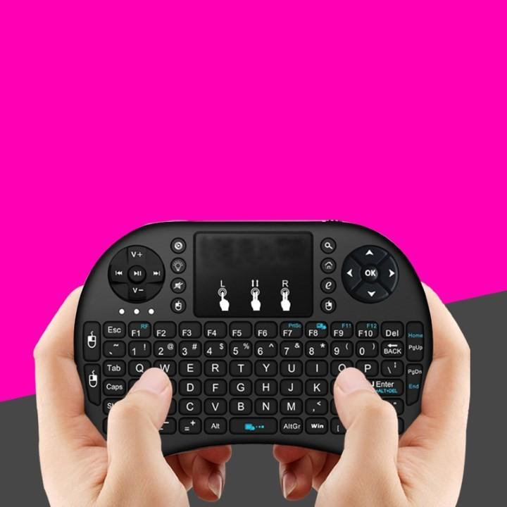 Bàn phím kiêm chuột không dây mini dùng cho Laptop, máy tính bàn, điện thoại, máy tính bảng, TV smart,...