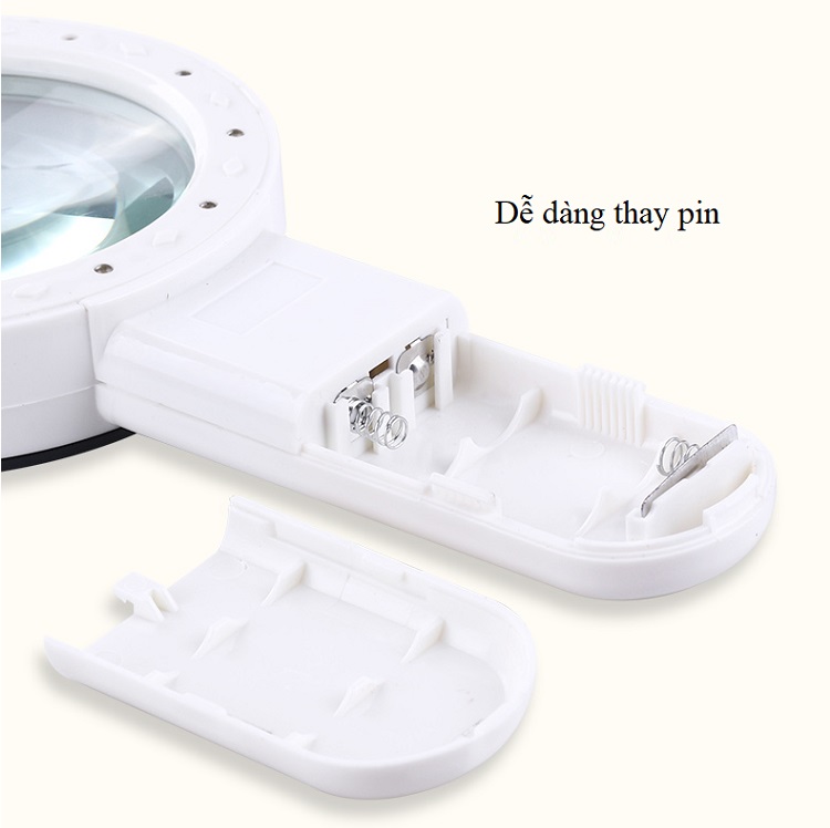 Kính lúp cao cấp 30X cầm tay tích hợp 12 đèn led chiếu sáng K28