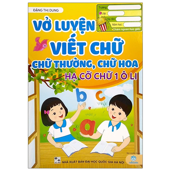 Vở Luyện Viết Chữ - Chữ Thường Chữ Hoa - Hạ Cỡ Chữ 1 Ô Li