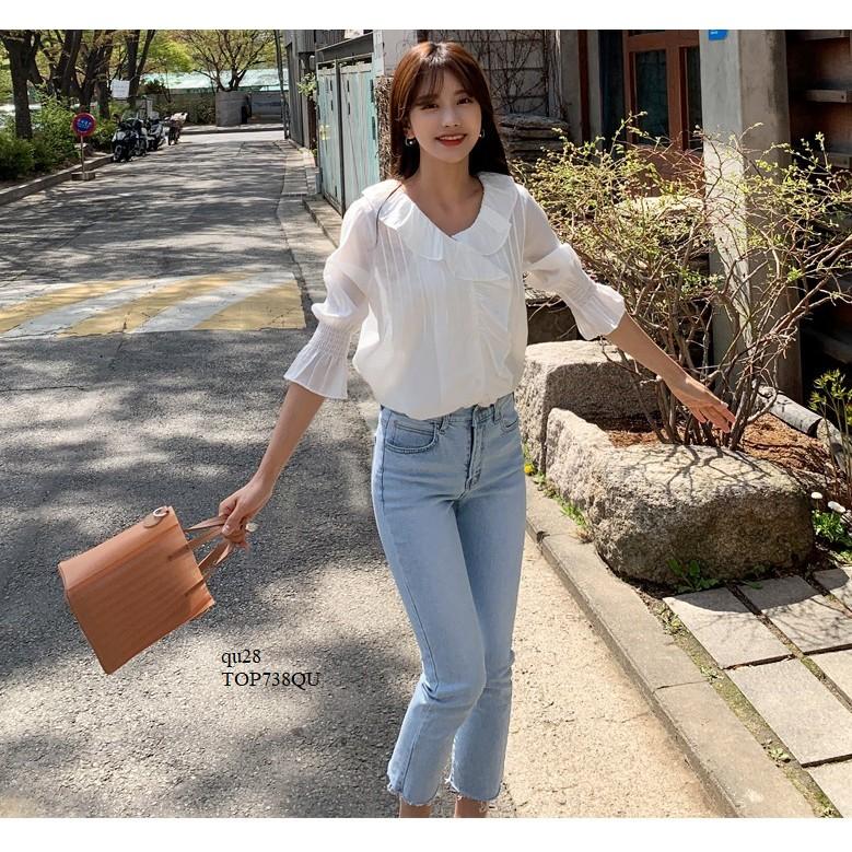 TOP654 ÁO KIỂU NỮ NHÚN BÈO