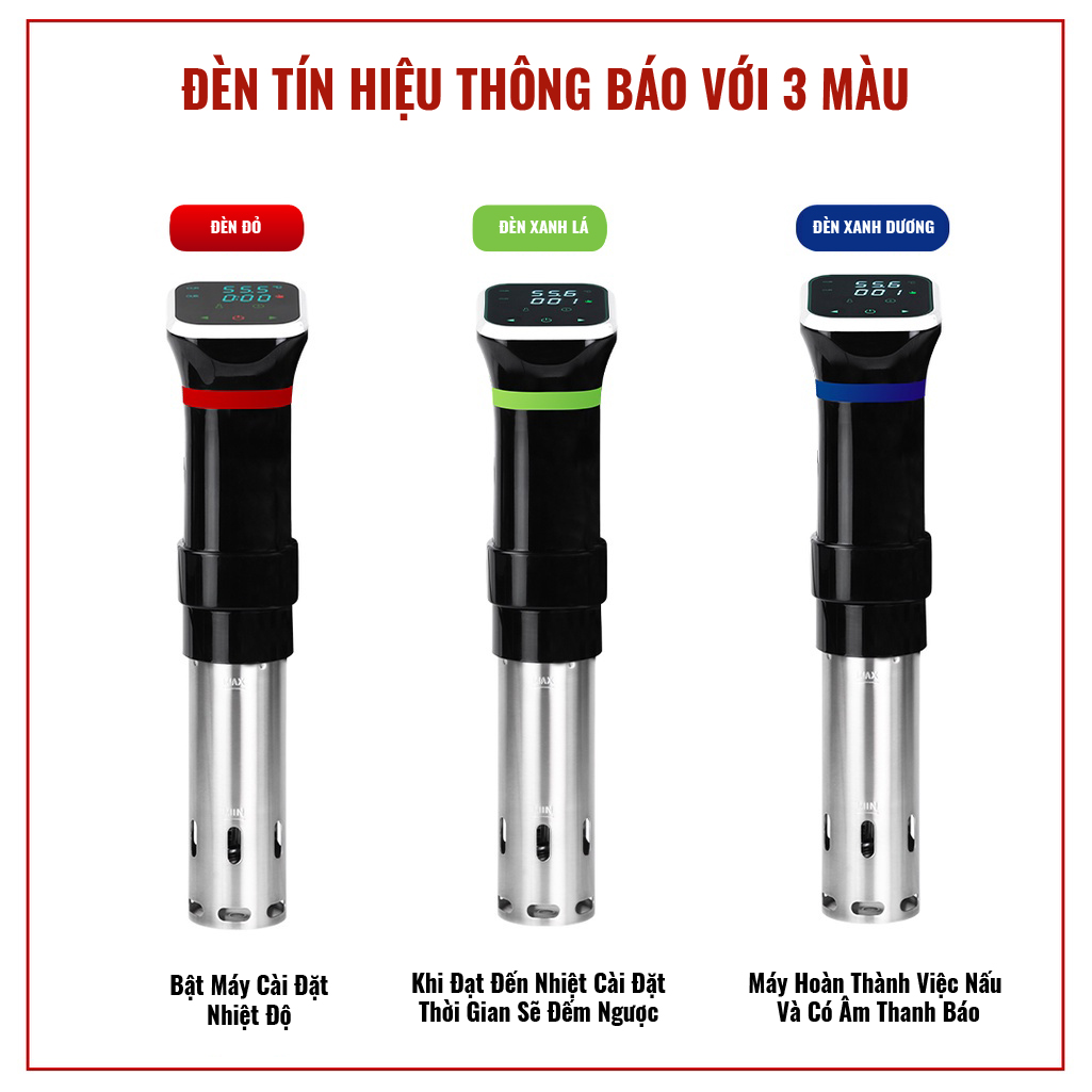 Máy Nấu Chậm Sous Vide SVM11. Kiểm Soát Thời Gian Và Nhiệt Độ Chuẩn Xác. Hàng Nhập Khẩu Chính Hãng SGE Thái Lan