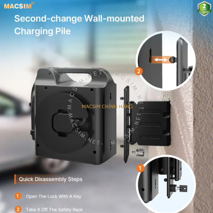Sạc di động cao cấp ô tô điện Tesla Model X/ S/ model 3 ev - Sạc di động cao cấp 3,68KW chính hãng Macsim