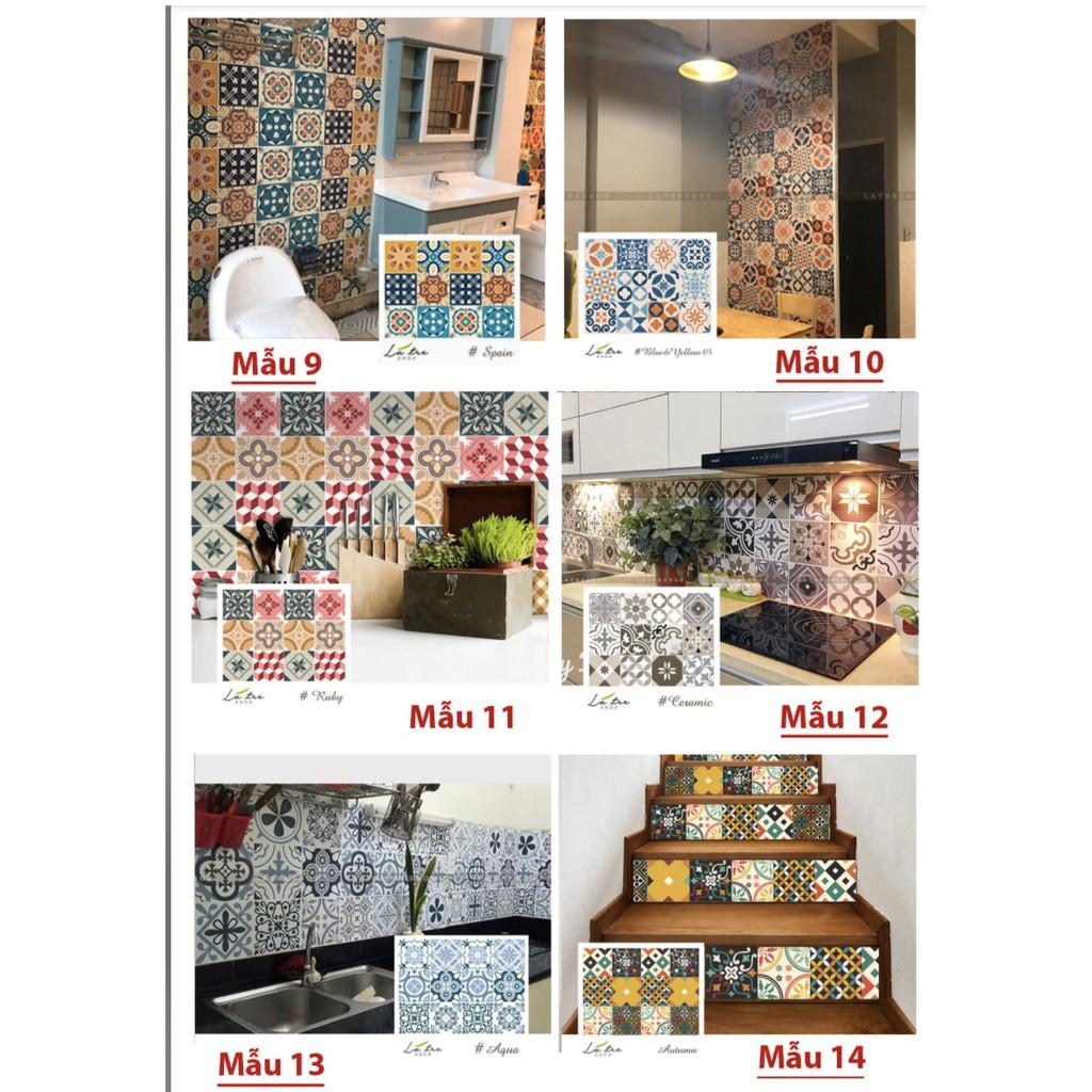 Mẫu Decal dán gạch bông loại 1 - nhiều mẫu - Nguyên tấm khổ 40x60cm 0000