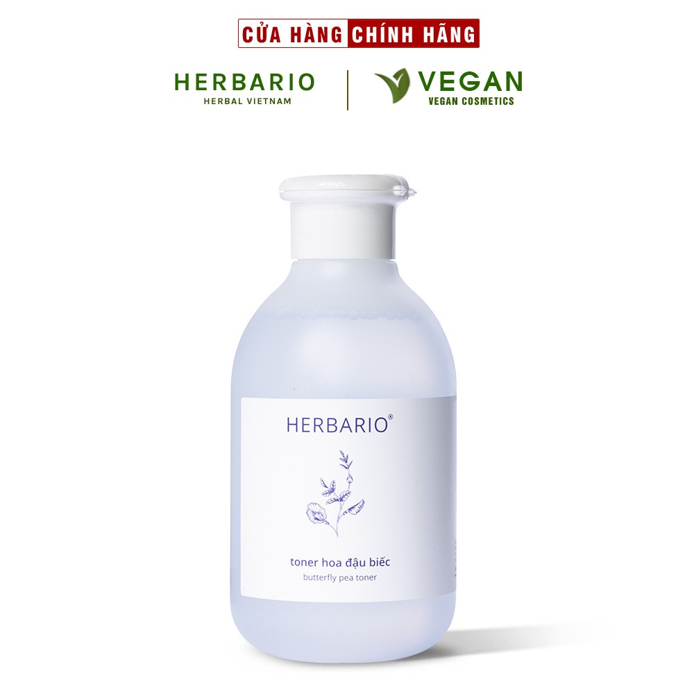 Toner nước cân bằng da Hoa Đậu Biếc Herbario 200ml giúp cấp ẩm, chống lão hóa thuần chay