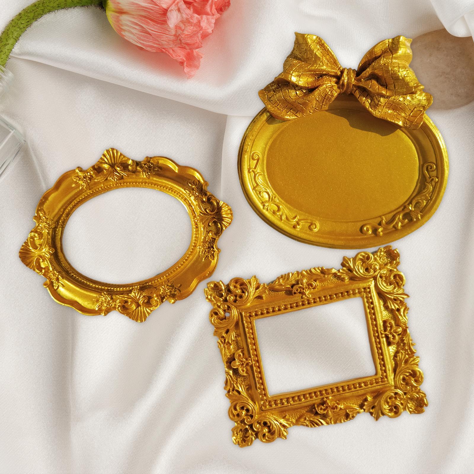 Mini Photo Frame Embossed Photography Photo Frame Antique Ornate Resin Frame