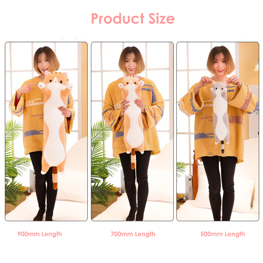 Gối ôm dài hình mèo hoạt hình dễ thương - tùy chọn màu sắc và size