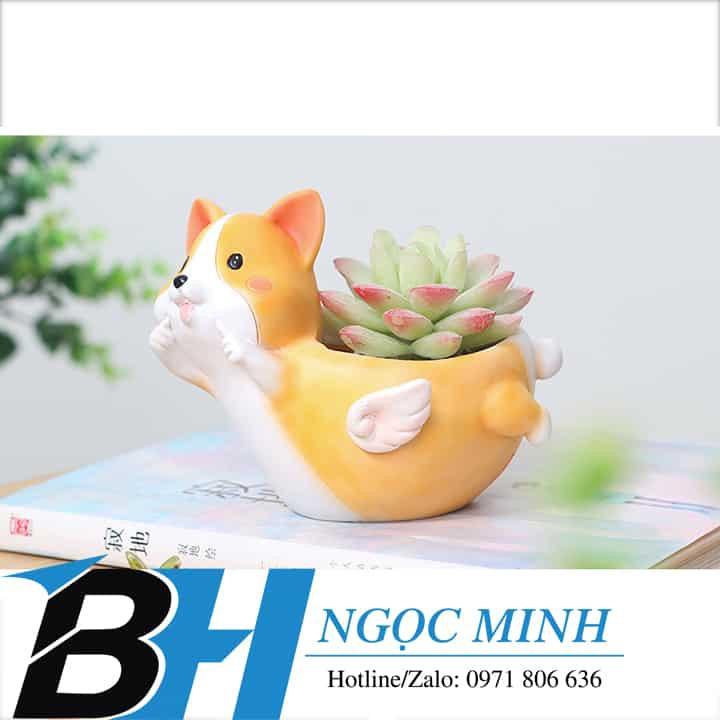 Chậu trồng cây hình chó Gogi may mắn