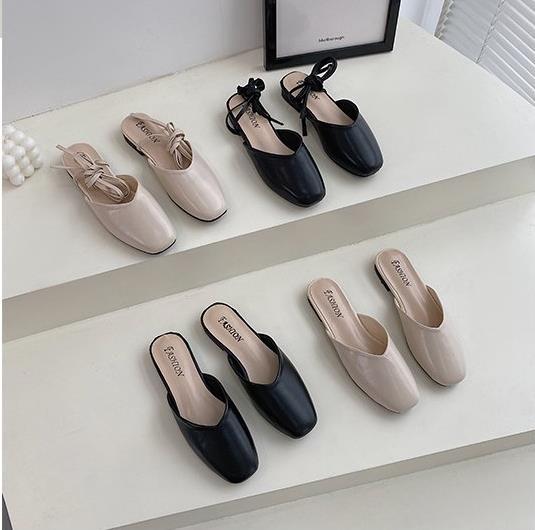 Giày Sandal Đế Thấp Mũi Vuông Thời Trang Dành Cho Nữ