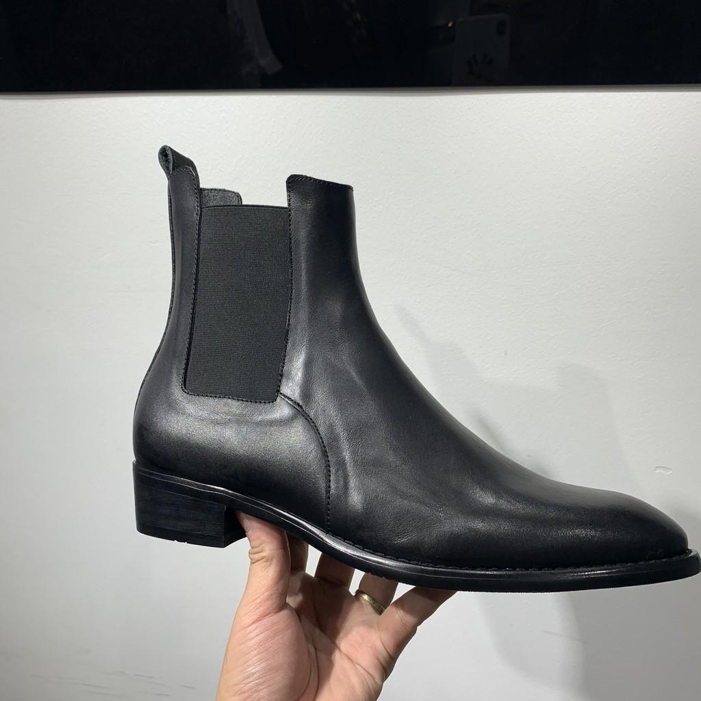 Giày nam Boots Khóa Kéo Streetwear Da Bò Đế Phíp Cao Cấp