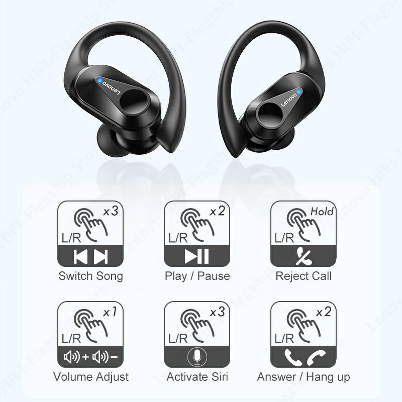 Tai nghe LENOVO LP75 không dây bluetooth 5.3 âm thanh âm lập thể HD giảm ồn chống nước 400mah-Hàng chính hãng