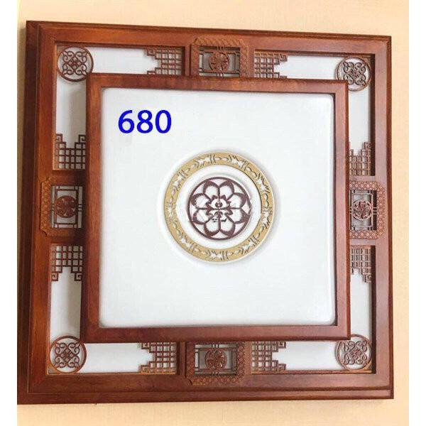 Đèn ốp trần gỗ hình vuông kích thước 550 trang trí nội thất phòng khách phòng ngủ sang trọng hiện đại - Đèn Phương Anh