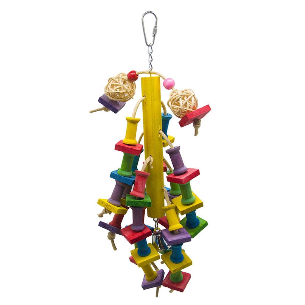 Pet Bird Parrot Chew Hanging Toy Swing Perches Block For Budgie Parakeet