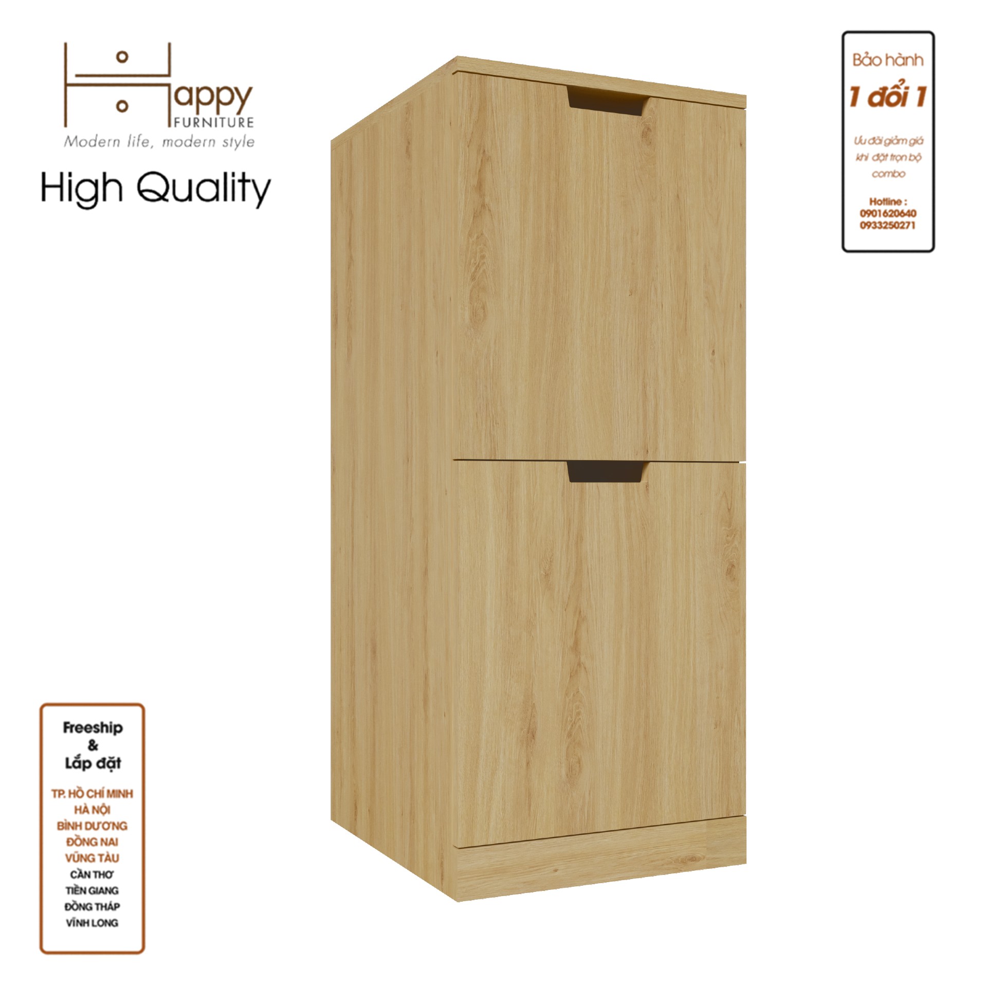 [Happy Home Furniture] SCANDINA, Tủ đựng đồ 2 ngăn kéo, 40cm x 47cm x 98cm ( DxRxC), THK_099
