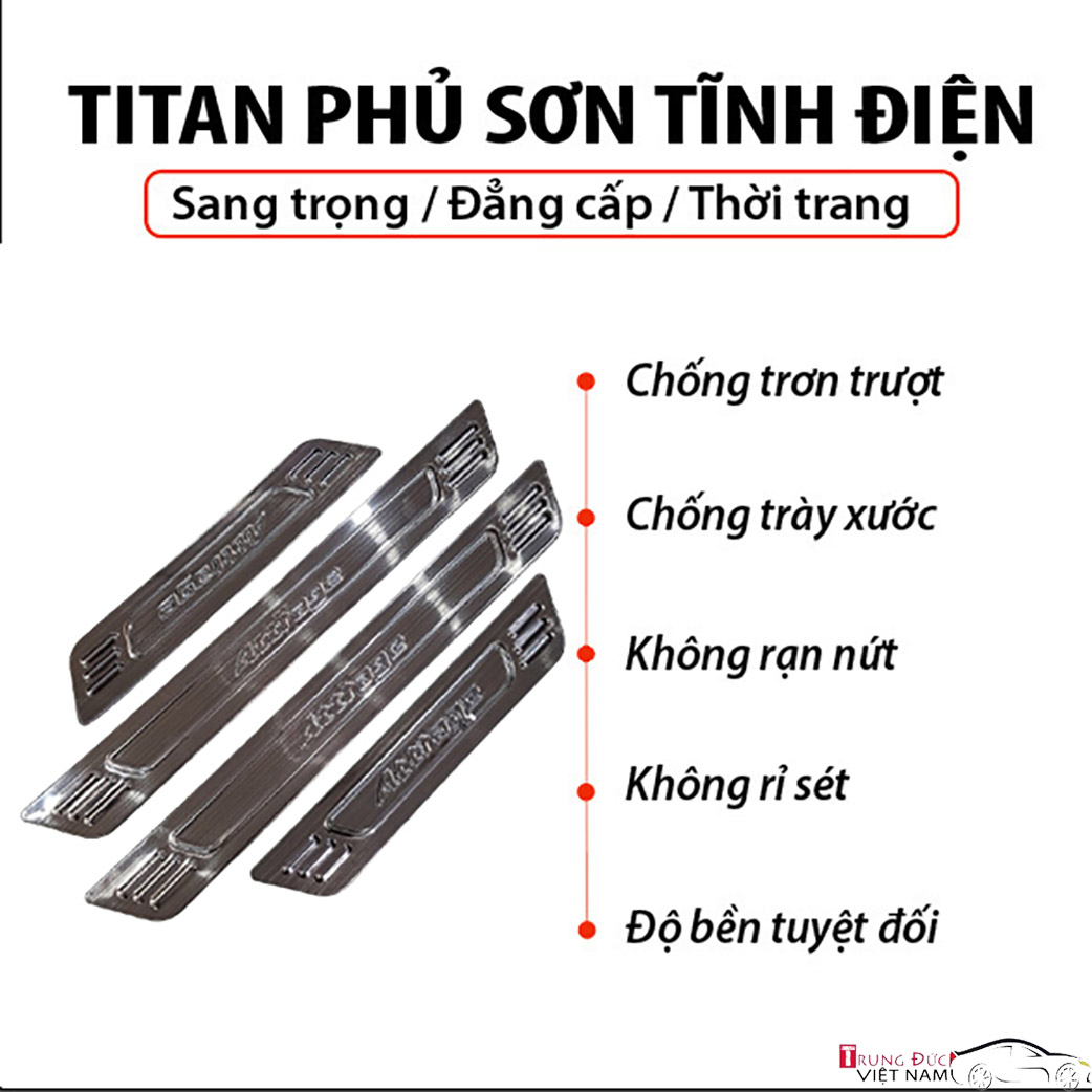 Ốp bậc cửa Titan dành cho xe ô tô MITSUBISHI ATTRAGE - Hàng Chính Hãng TDVN