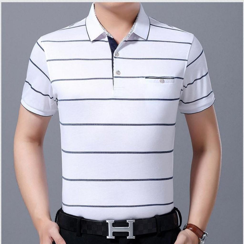 Áo thun nam Áo Polo nam cá tính BM02 phối logo phong cách Hàn Quốc