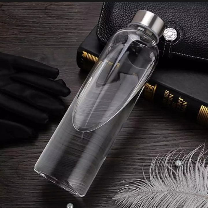 Bình Thủy Tinh Đựng Nước 500ml - Nắp thiếc vặn có dây treo - Chai đựng trà sữa, nước ép, sữa tươi, sinh tố, café, trà thảo mộc