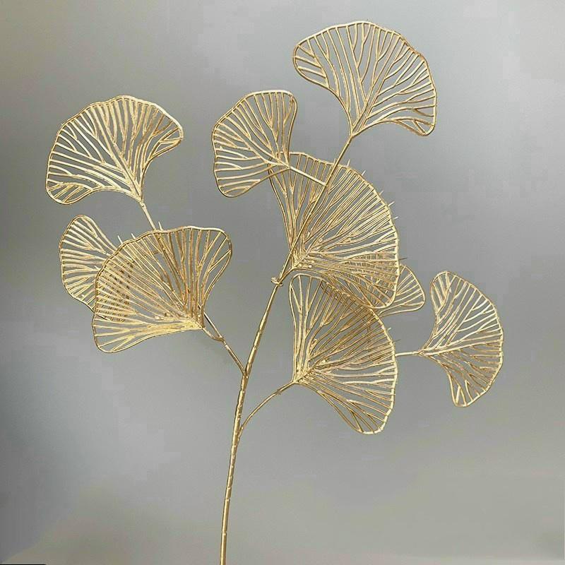 Nhánh rẻ quạt đồng rẻ quạt nhũ kim tuyến decor trang trí nhà cửa cổng cưới rạp cưới tháp bia làm oản tài lộc - hoa giả