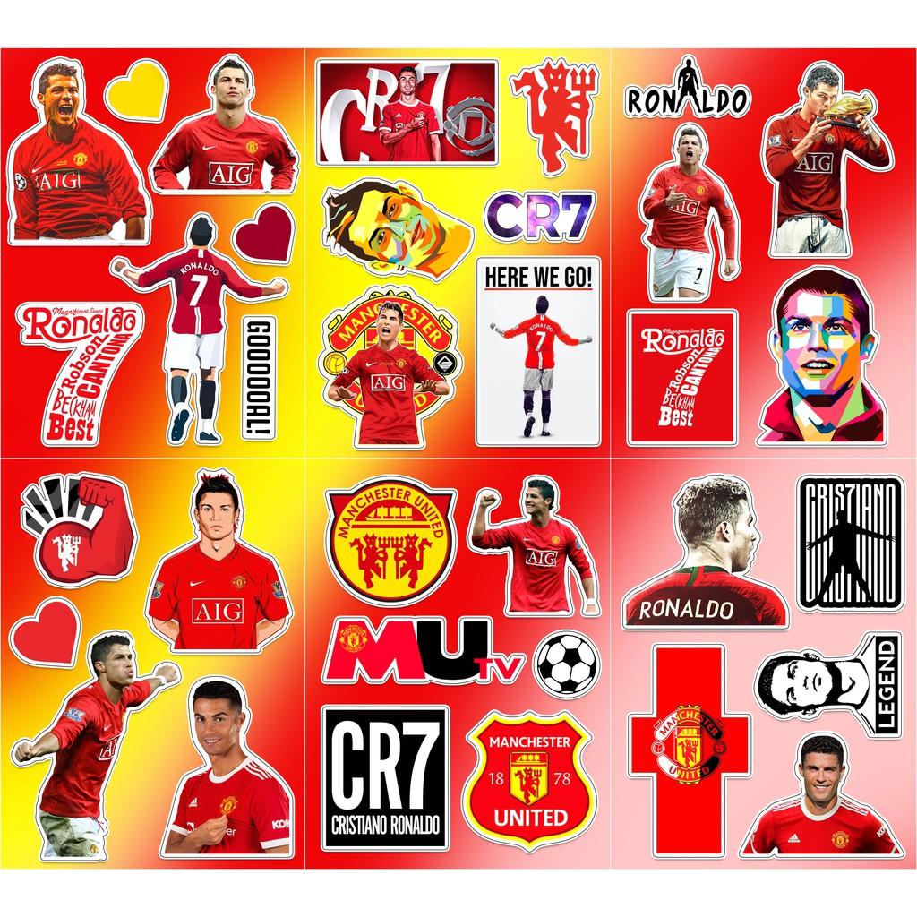 Sticker Ronaldo - Hình Dán Ronaldo Trang Trí Chất Liệu Decal Chống Nước Cắt Sẵn Dán Mũ Bảo Hiểm