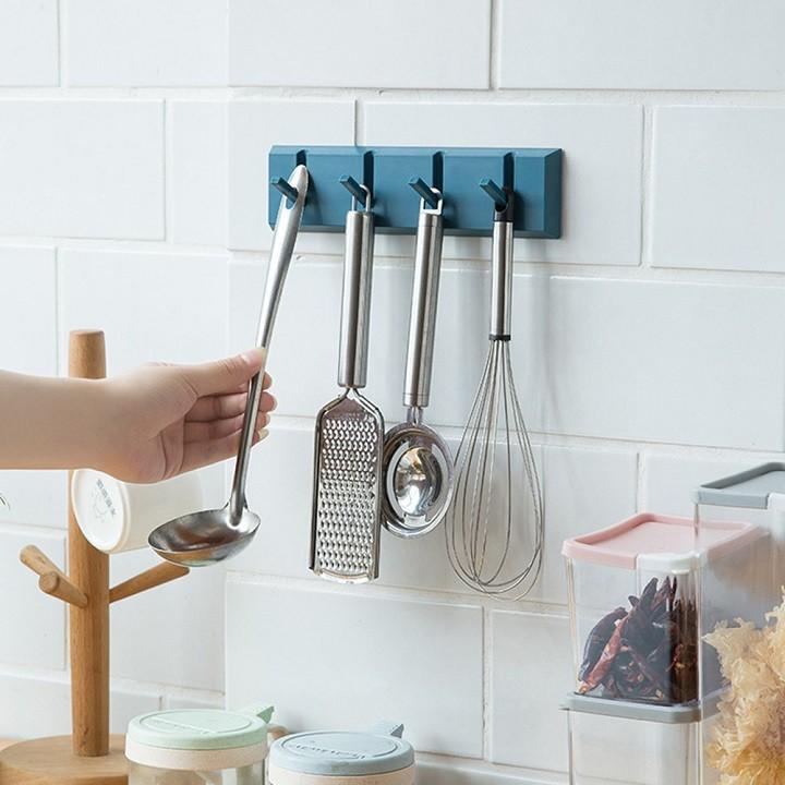 Thanh 4 Móc Dán Tường Siêu Chắc Móc Dán Treo Tường Treo Quần Áo H090