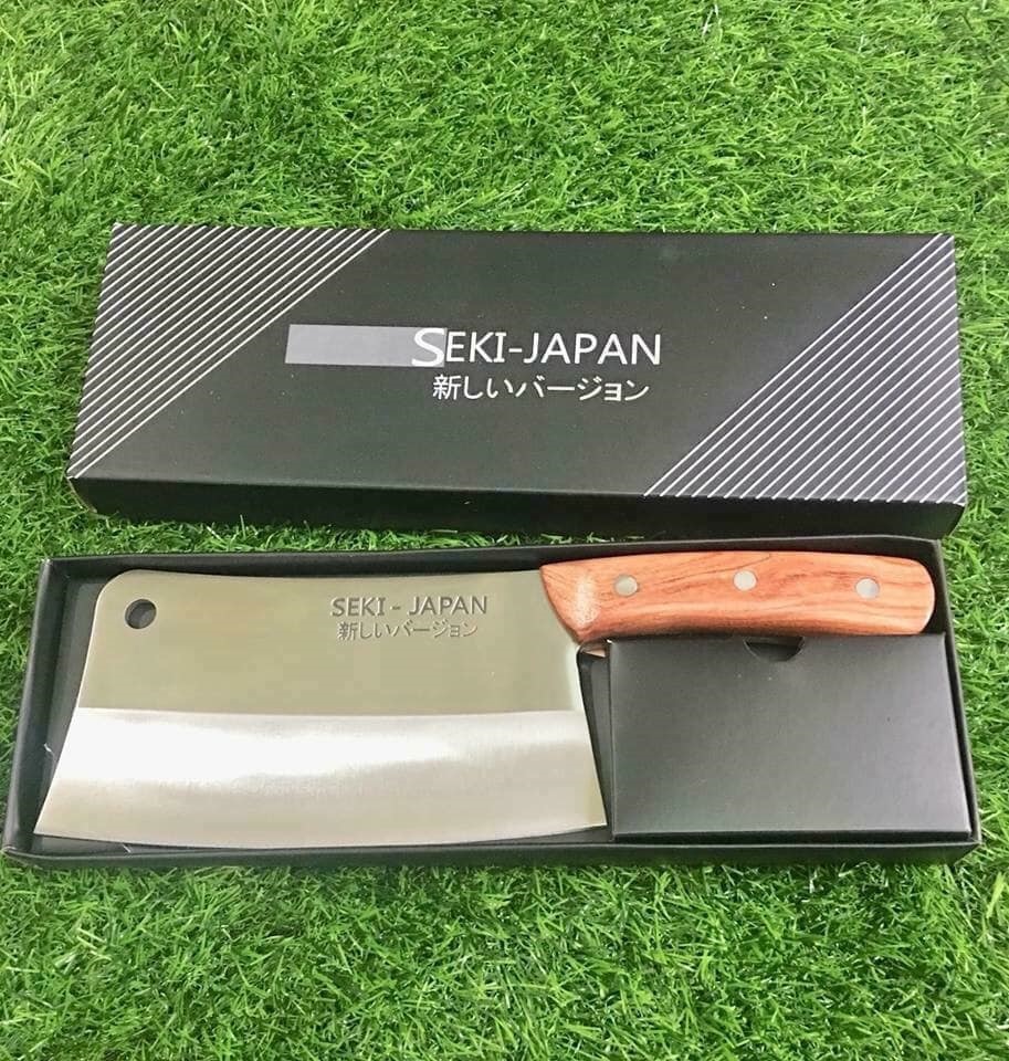 Combo Dao chặt SEKI Japan cao cấp + Đá mài dao kéo nội địa Nhật Bản