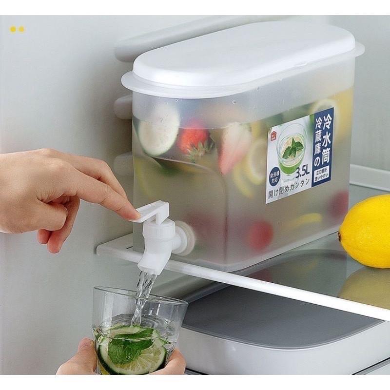 Bình Đựng Nước Có Vòi 3,5L Bình Đựng Nước Trà, Nước Trái Cây Để Trong Tủ Lạnh Tiện Lợi Đa Năng Ngăn Nắp