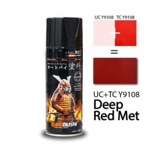 COMBO Sơn Samurai MÀU ĐỎ ĐẬM KIM LOẠI UC+ TCY9108 gồm 4 chai (Lót – Nền UCY9108 - Màu TCY9108 - Bóng