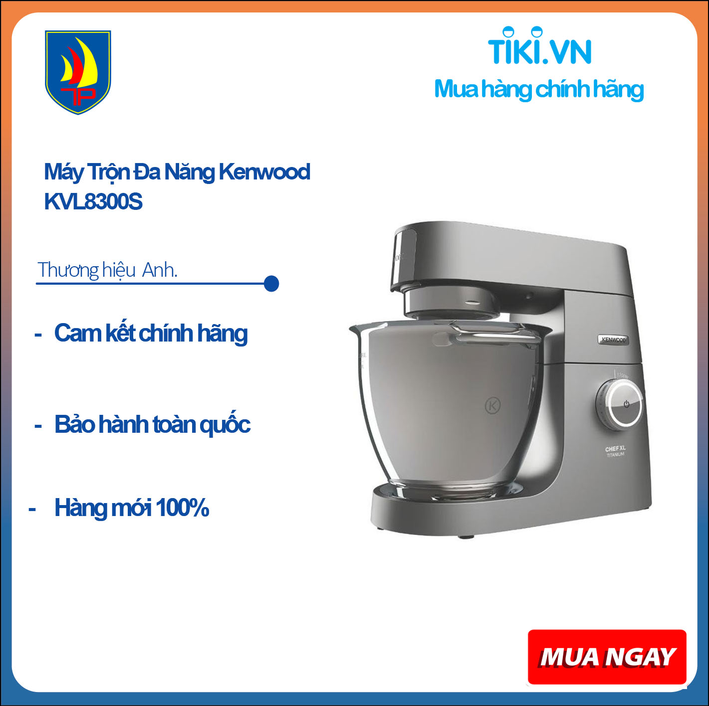 Máy Trộn Đa Năng Kenwood KVL8300S (1700W) – Bạc  - Hàng Chính Hãng