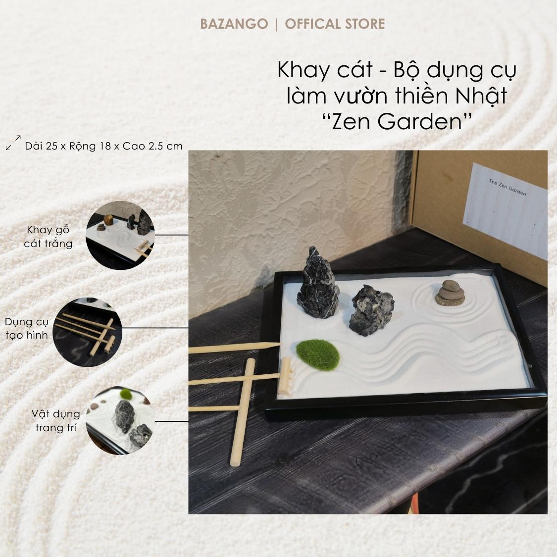 Khay cát - Bộ dụng cụ làm vườn thiền Nhật - Bazango - Trang Trí Nhà