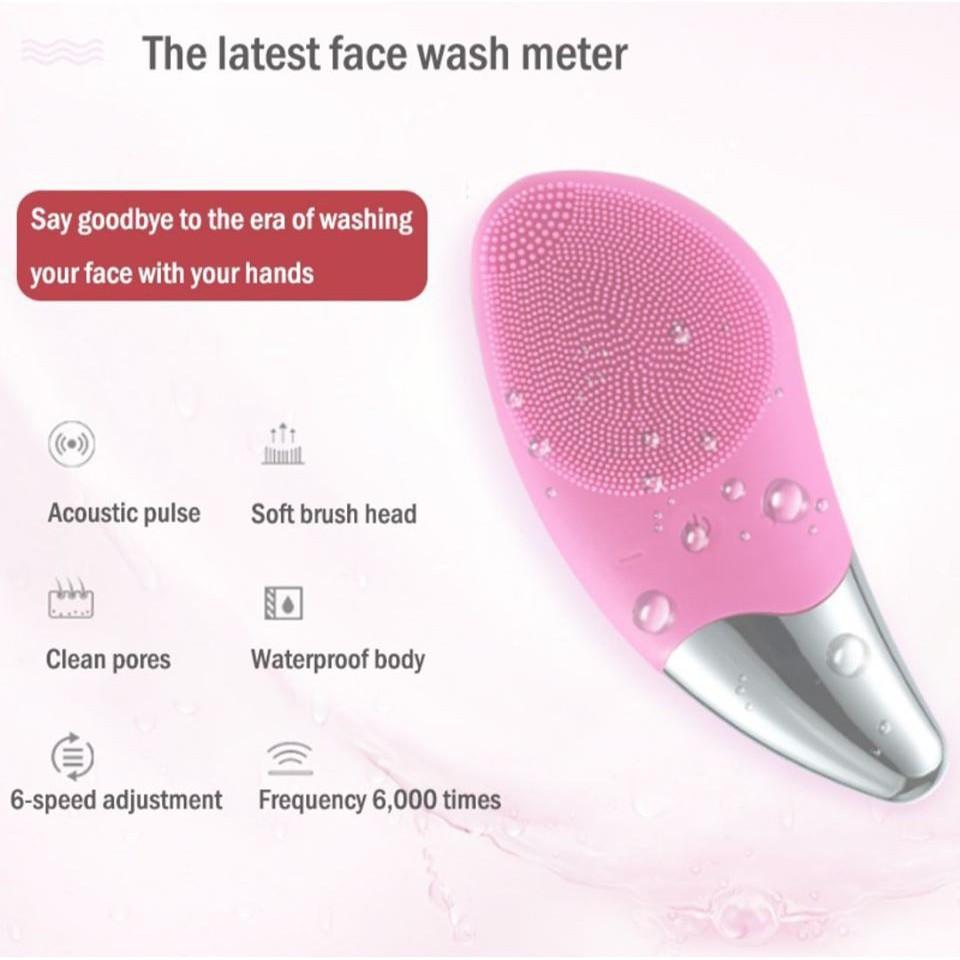 Máy Rửa Mặt Sóng Âm BR-020 ️ Sóng Siêu Âm Rung Chắc Giúp Làm Sạch Da 5 Chế Độ