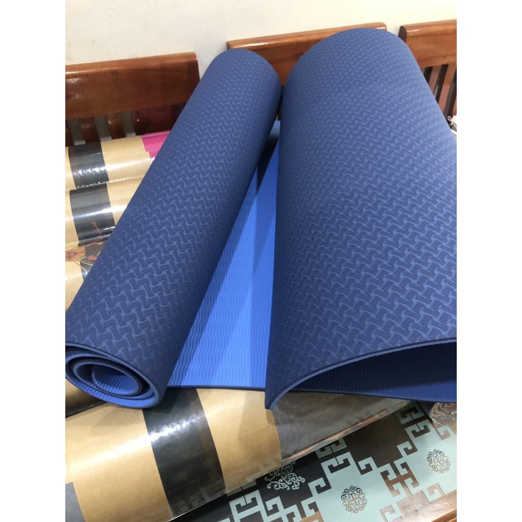 Thảm tập yoga 2 lớp TPE dày 8mm cao cấp BẢO HÀNH 1 ĐỔI 1