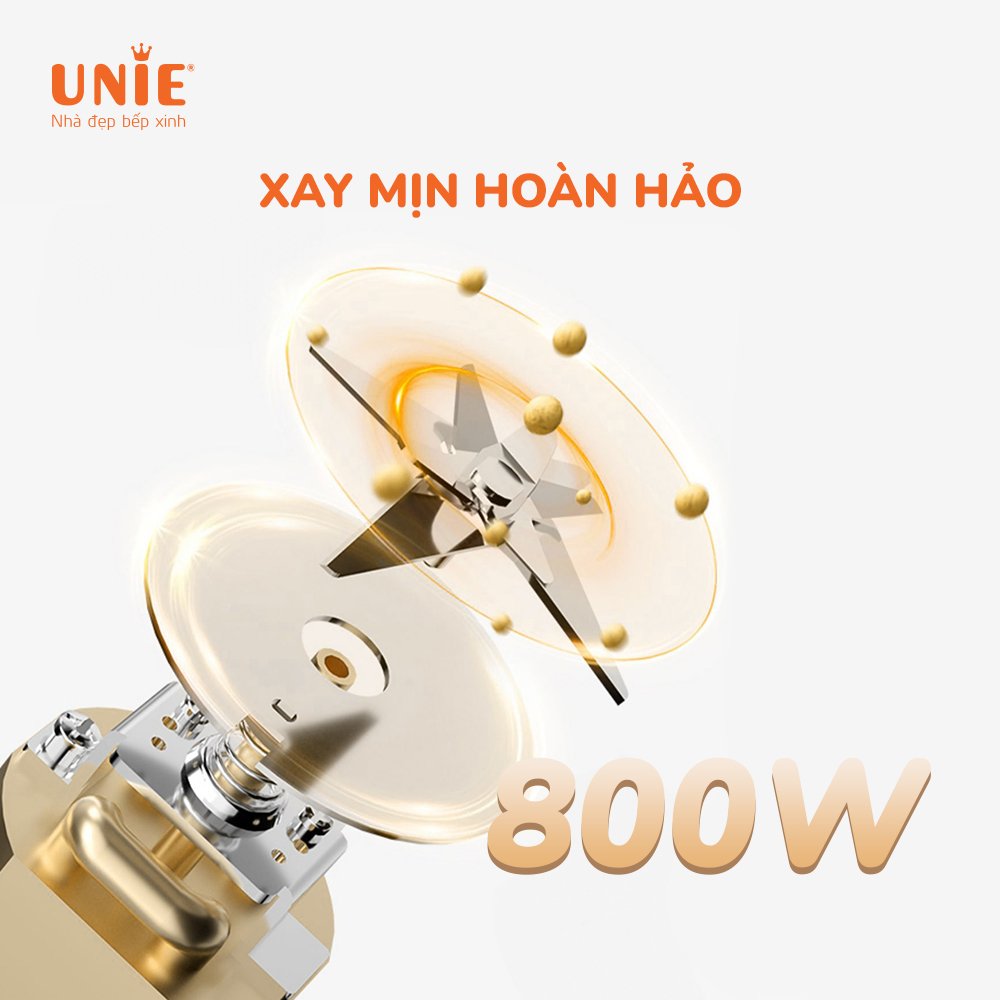 Máy làm sữa hạt UNIE UMB12 Dung tích 1200ml, công suất 1000w, Thiết kế mới thời thượng, chất liệu cao cấp đa tính năng xay nấu - hàng chính hãng