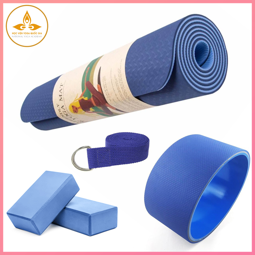 Combo Thảm Tập Yoga 6mm, 2 Gạch Yoga, Vòng Tập Yoga Trơn, Dây Đai Yoga Cotton - YOGA QG, Thảm TPE 2 Lớp Cao Cấp, Chống Trơn Trượt, Vòng Nhựa ABS Bọc TPE Chịu Lực Cao; Gạch Chất Liệu EVA Bền Đẹp, Không Mùi; Dây Đai Cotton Hỗ Trợ Giãn Cơ- Hàng chính hãng