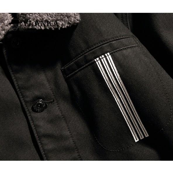 Áo Khoác Nam Lông  Cừu Thời Trang Phong Cách Hàn Quốc Mới