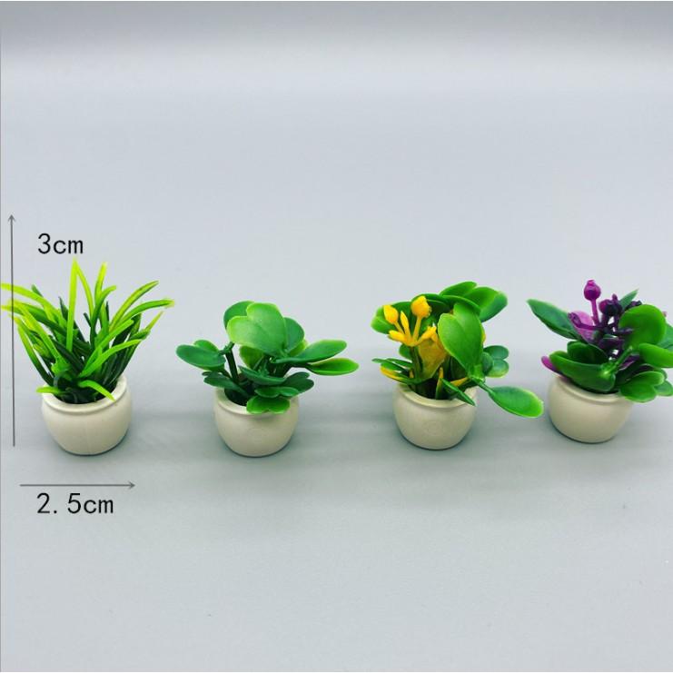 KHO-HN * Mô hình chậu cây hoa mini trang trí nhà búp bê, bàn làm việc, tiểu cảnh, terrarium, DIY