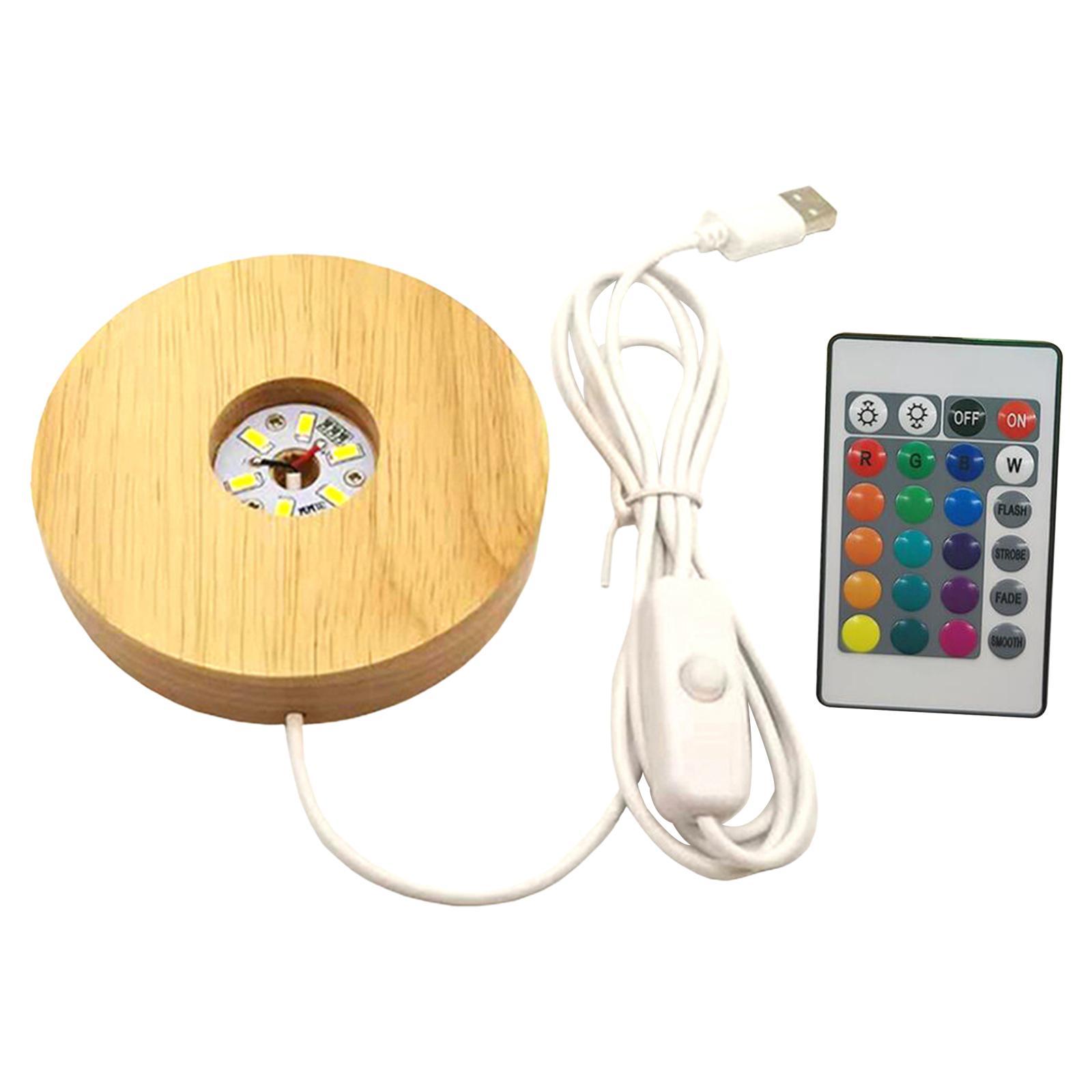 LED Night Light Base Acrylic Display Stand Lamp USB for Crystals Jewelry