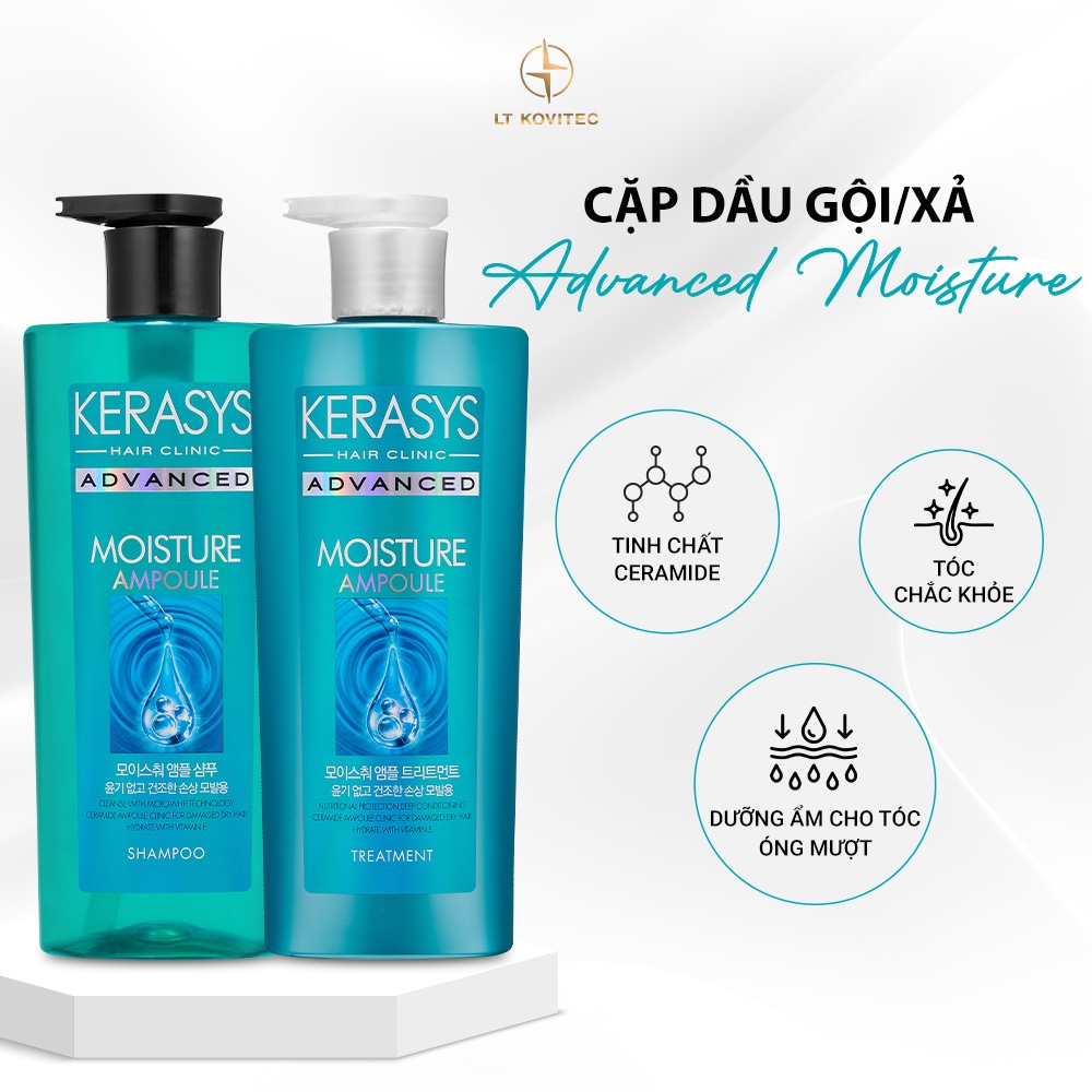 Dầu gội xả dưỡng ẩm Cao Cấp Kerasys Advanced Moisture Hàn Quốc 600ml