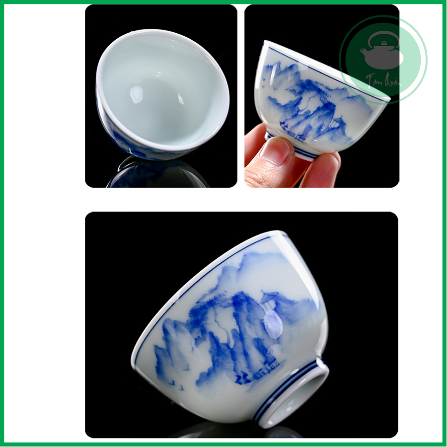 Bộ 6 chén trà sứ Đức Hóa 60ml