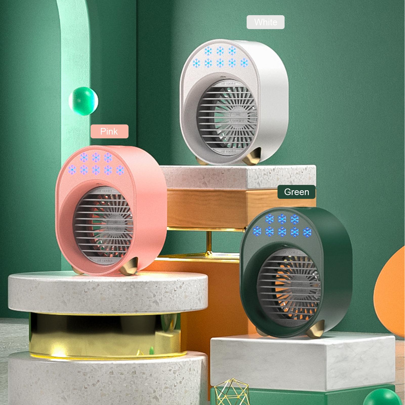 Máy làm mát phun sương 500ml có quạt điều hòan với 3 mức độ, cắm sạc USB