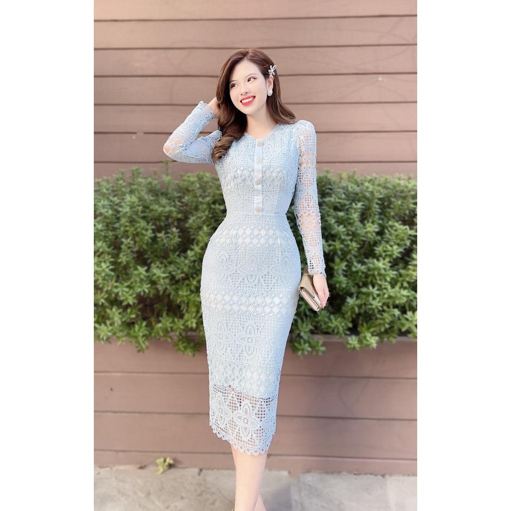 Váy Thiết Kế Miss Dress Chất Liệu Vải Ren Cao Cấp Màu Xanh Ngoc - Đầm Thiết Kế Thanh Lịch Trẻ Trung