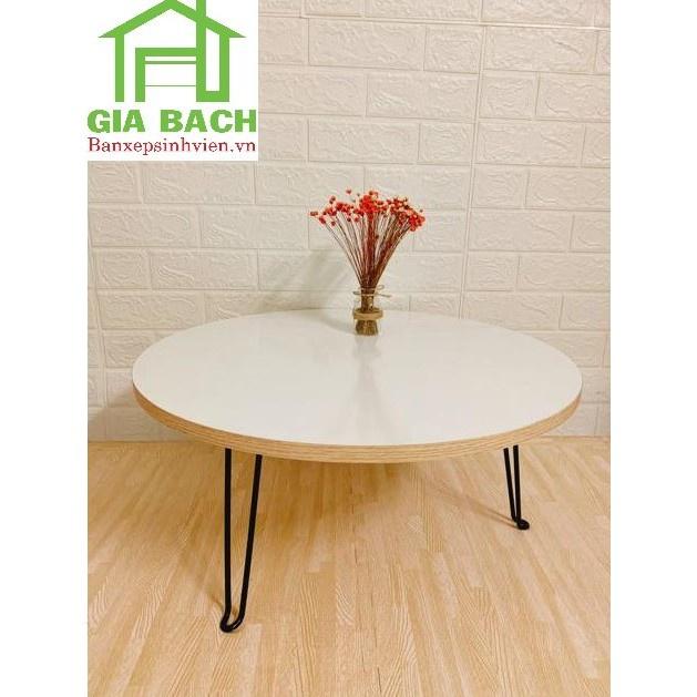 Bàn Tròn đẹp, xếp gọn 3 chân chắc chắn, đường kính 60cm. Bàn học, làm việc, trang trí.