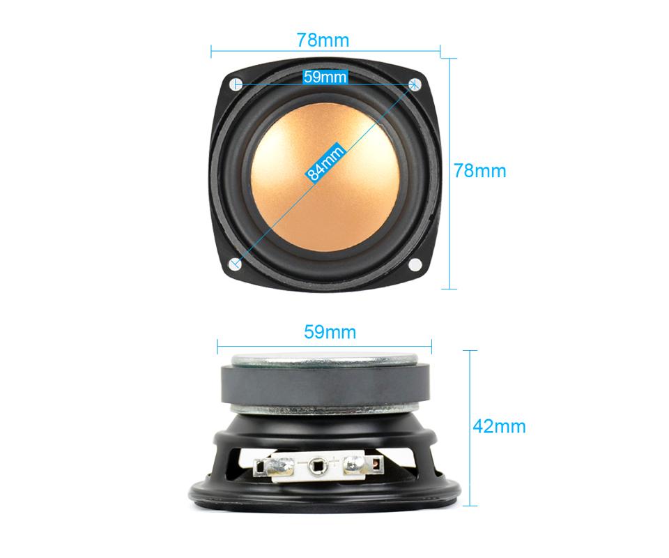 AIYIMA 2 Chiếc Trình Điều Khiển Loa Âm Thanh 3 Inch 4Ohm 8Ohm 20W Loa Bass Đa Phương Tiện Loa Âm Thanh Máy Tính Để Bàn DIY Color: 8Ohm Woofer Size/Full-Range Size: 3"