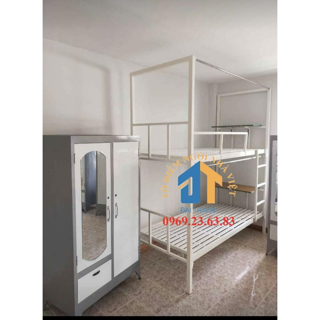 Giường sắt homestay ngang 1m dài 2m cao 2,35m nhiều màu