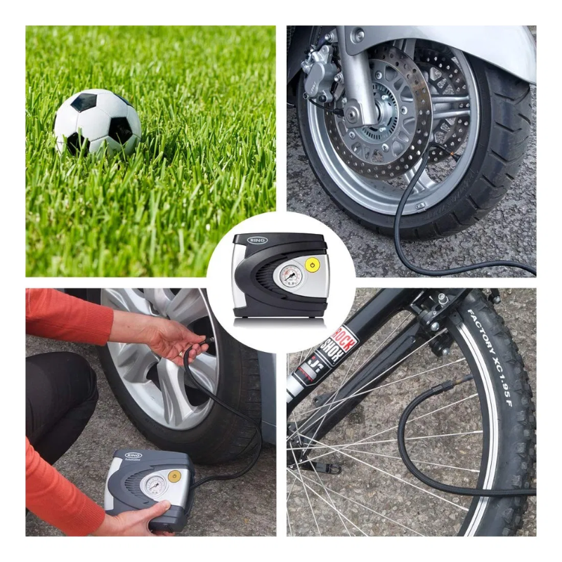 Bơm Ô Tô Mini Tự Động Ring Analogue Compressor RAC610, Bơm Lốp Xe Ô Tô Cầm Tay, Nhập Đức, BH 12 Tháng