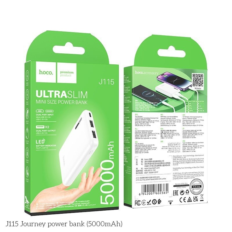 CỤC SẠC DỰ PHÒNG HC J115 DUNG LƯỢNG 5000 MAH - HN