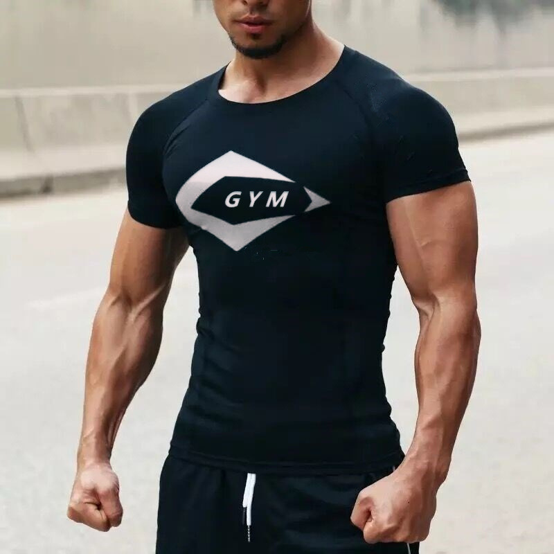 Áo cộc tay nam tập gym ôm body GYM MAMBA cực đẹp màu sắc trẻ trung