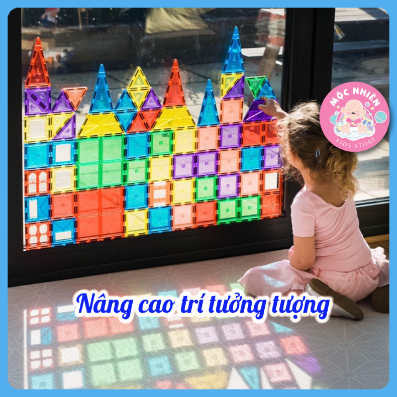 Đồ chơi xếp hình nam châm cầu vồng Magnetic Tiles chính hãng Xinbida 9912 và 9906 an toàn cho bé từ 3 tuổi trở lên